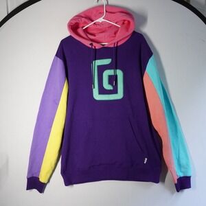Karl‎ Jacobs Color Block Hoodie Purple Pink Green Yellow Pullover Streetwear